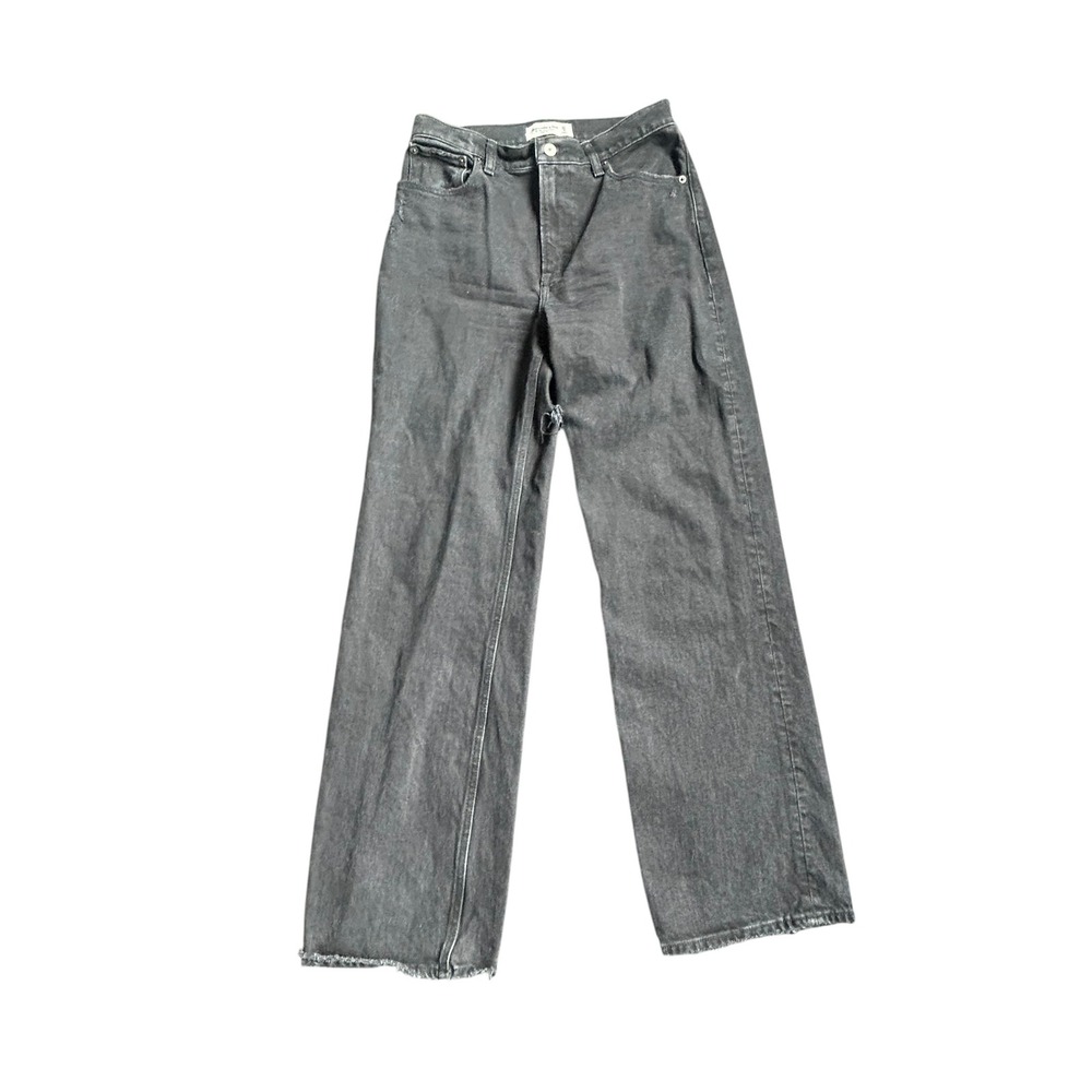 Abercrombie & Fitch The 90s Relaxed Jean High Rise Black Distressed Women's 27/4